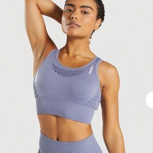Energy Seamless Steel Blue Crop Top